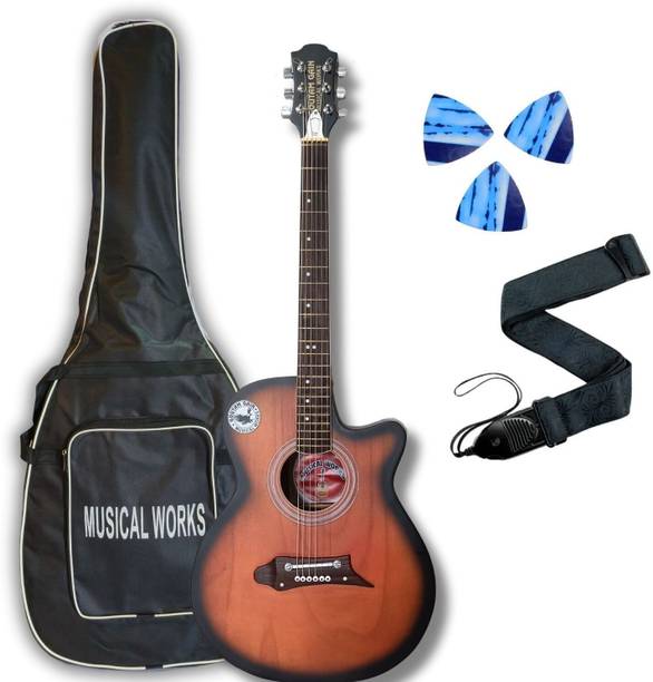 Musicaal Works acoustick-guiitaar-n-009 Acoustic Guitar Linden Wood Rosewood Right Hand Orientation