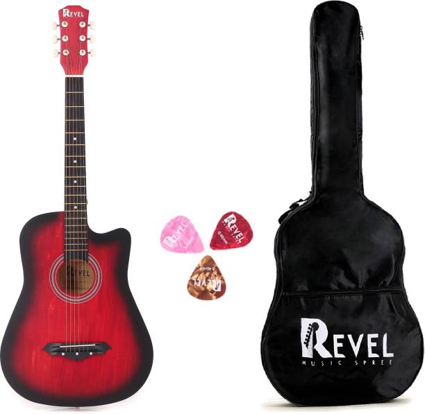 REVEL RVL-38C-LGP-RD Acoustic Guitar Linden Wood Ebony Right Hand Orientation