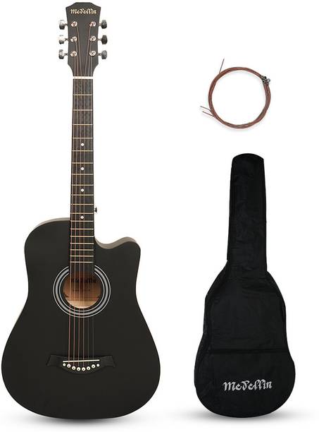 Medellin M38BKMAT-TR Acoustic Guitar Linden Wood Linden Wood Right Hand Orientation