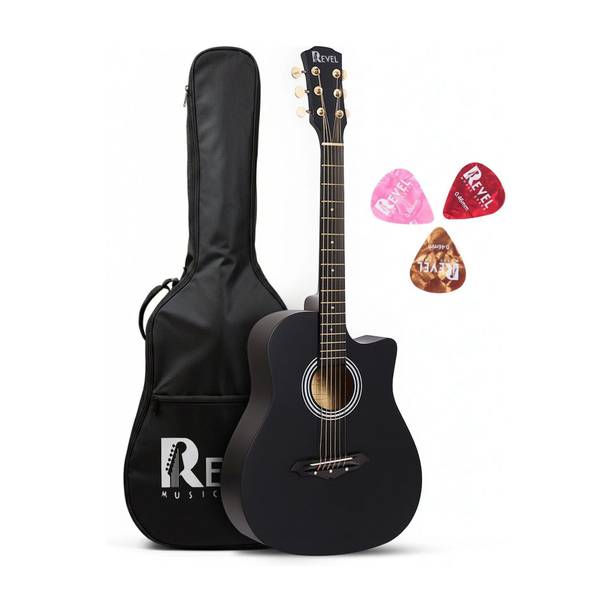 REVEL RVL-38C-LGP-BK Acoustic Guitar Linden Wood Ebony Right Hand Orientation