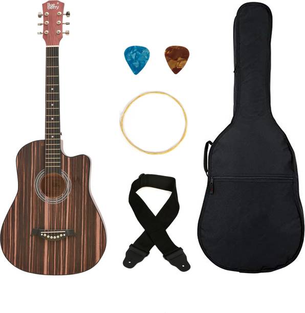 BLUEBERRY ,VIP-384, 38Inch Cutaway Acoustic Guitar Ebony Tech Wood Right Hand Orientation