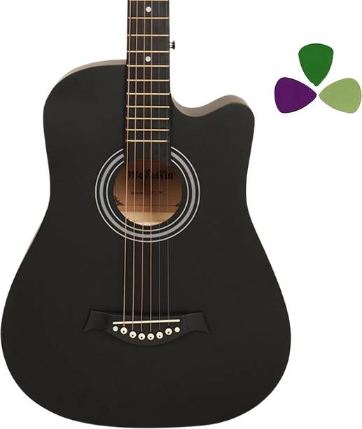 Medellin 38 inch Mat Black Acoustic Guitar Linden Wood Rosewood Right Hand Orientation