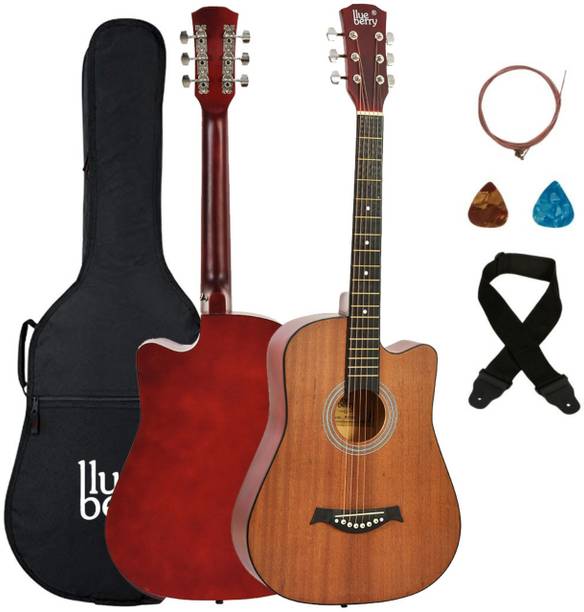 BLUEBERRY B-D38S 38Inch Inbuilt TrussRod Acoustic Guitar Linden Wood, Sapele Mahogany Laminate Plastic Right Hand Orientation