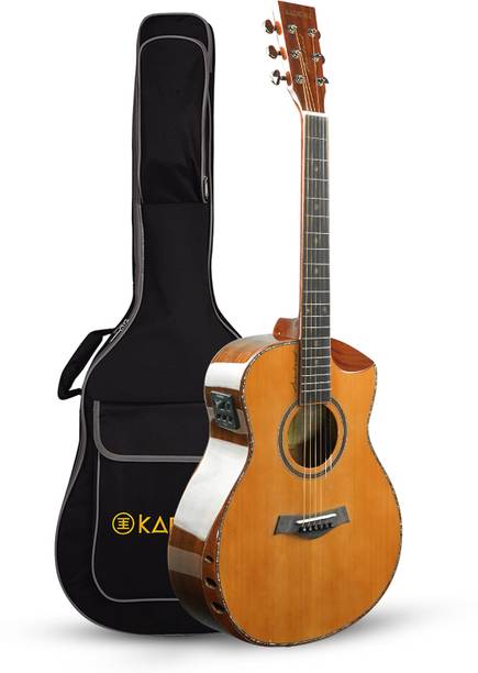 KADENCE Slowhand Solid Cedar Wood SHM100 Premium Acoustic with EQ + Online Classes Semi-acoustic Guitar Cedar Rosewood Right Hand Orientation