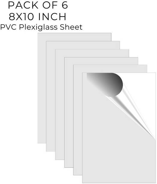 UNIXAA 8X10IN Plexiglass/PET Transparent Sheet Double Sided Protective Film(Pack Of 6) 10 inch Acrylic Sheet