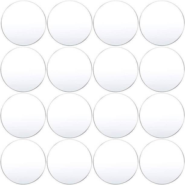 Ashani Creations 16pcs transparent acrylic glass circle art & craft 3 inch Acrylic Sheet 3 cm Acrylic Sheet