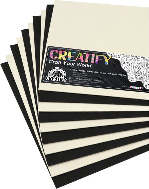 Creatify EVA Foam Sheets A4 Size | Black & Off White (Creamy) colour | 2mm Thick | 29.7 cm Acrylic Sheet