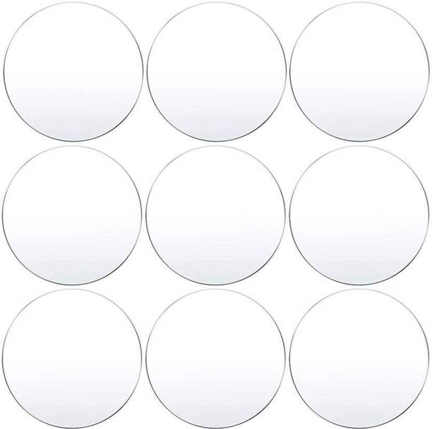 Ashani Creations art & craft round circular disk board transarent acrylic glass sheet 9pcs 4 inch 4 cm Acrylic Sheet