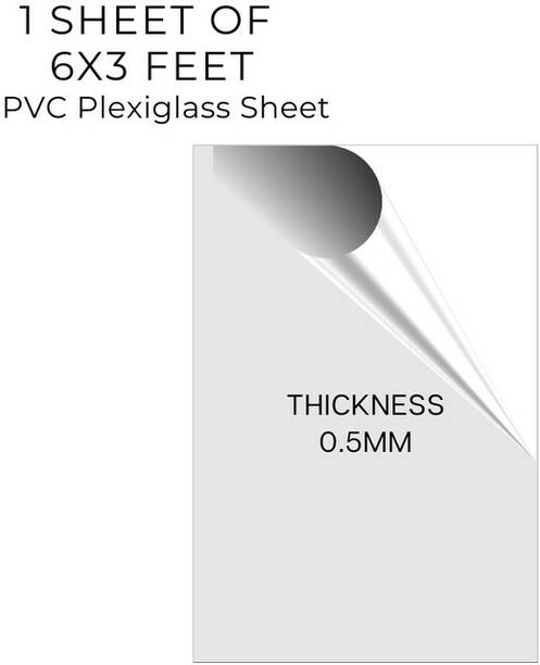UNIXAA 6X3Feet Plexiglass/PET Transparent Sheet Double Sided Protective Film(Pack Of 1) 72 inch Acrylic Sheet
