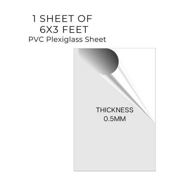 UNIXAA 6X3Feet Plexiglass/PET Transparent Sheet Double Sided Protective Film(Pack Of 1) 72 inch Acrylic Sheet