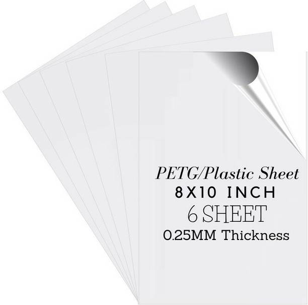 I-Birds Enterprises Clear Transparent Sheet With Double Sided Protective Film Pack Of 6 (8X10 INCH) 10 inch Acrylic Sheet