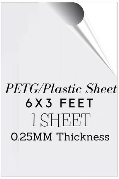 I-Birds Enterprises Clear Transparent PVC Plastic Sheet With Double Sided Protective Film (6X3 Feet) 72 inch Acrylic Sheet