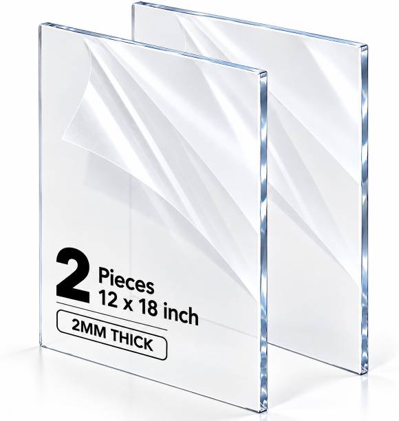 CrafteCastle Clear Acrylic Plexiglass Sheet 2mm 12"X18" for DIY Projects - Pack of 2 Pieces 30 cm Acrylic Sheet