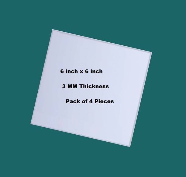 WINACO 3 MM White Acrylic Sheet (6" x 6") Piece For DIY Crafts Projeect (Pack of 4) 1 15 cm Acrylic Sheet