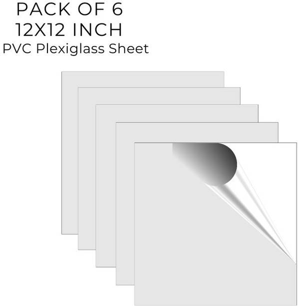 UNIXAA 12X12IN Plexiglass/PET Transparent Sheet Double Sided Protective Film(Pack Of 6) 12 inch Acrylic Sheet