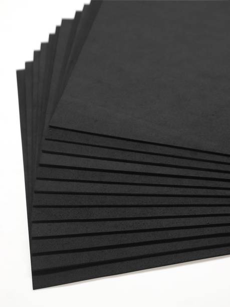 Creatify EVA Foam Sheets A4 Size – 2mm Thick | Pack of 12 Black Colour 29.7 cm Acrylic Sheet