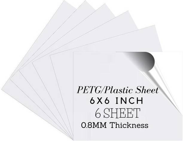 I-Birds Enterprises Pack Of 6 Clear Transparent PVC Sheet With Double Side Protective Film(6x6 IN) 6 inch Acrylic Sheet