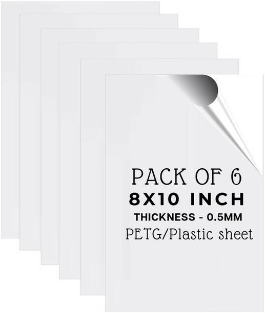 Lonaar PETG 0.5mm Thickness Sheet With Double Sided Protective Film 6 Sheet (8X10 IN) 10 inch Acrylic Sheet