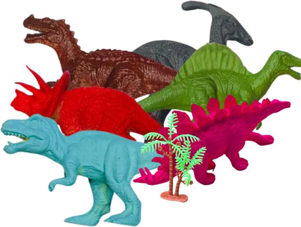 NAVRANGI 6Pcs Realistic Dinosaur Animals Jurassic World Dino Animal toys Birthday gifts
