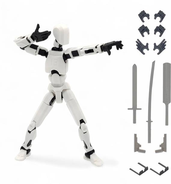 qwik3D Dummy 13 Action Figure Robot | Fully Articulated | 3D Printed (5.5inches)