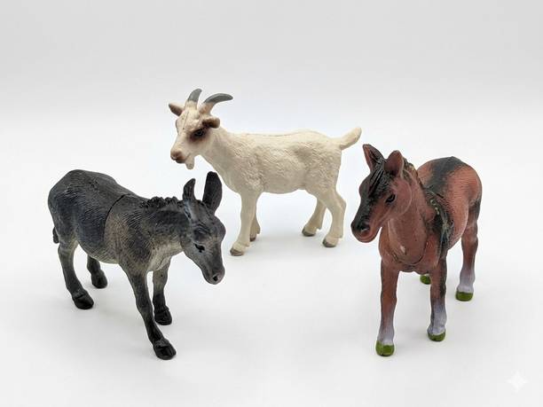 Nexkidz Animal Realistic Figure Pack Three (Horse, Donkey and Billy Goat))