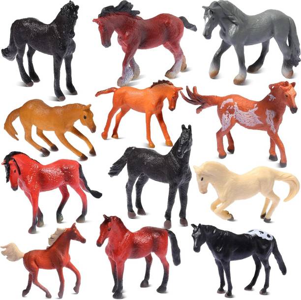 Mallexo Realistic Horses Farm Animals Toys for Kids 3+| 13 PCs Cute Pegasus Animal Toys