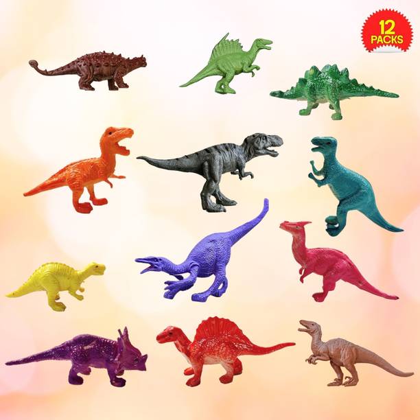 NAVRANGI Mini Dinosaur Toy Set – 12 Dinosaurs (5-6cm) – Fun & Learning Toys for Kids