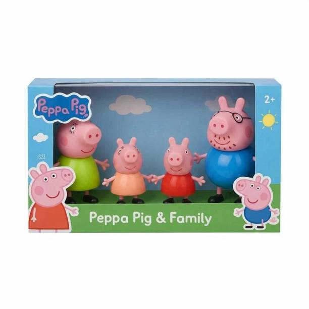 Treo comm Peppa Pig Family Toy Set - 4 Figures Pig Toys For Kids