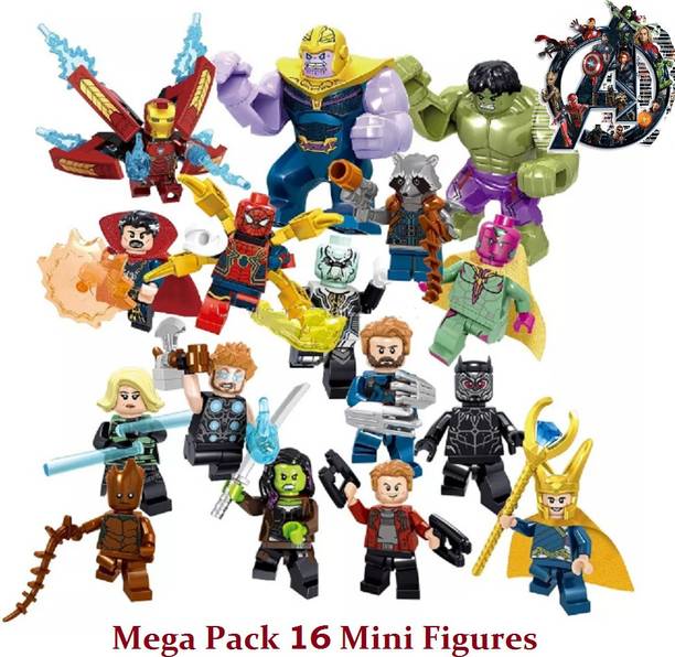FOZZO-SK New 16 Avengers Legoing Building Blocks Mini Figures Mega Pack