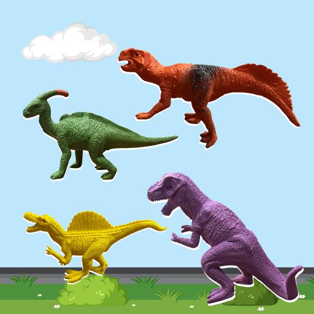 ZESTHOME Dinosaur Toys for Kids - 4 Medium Size Dinosaur Prehistoric animal figures