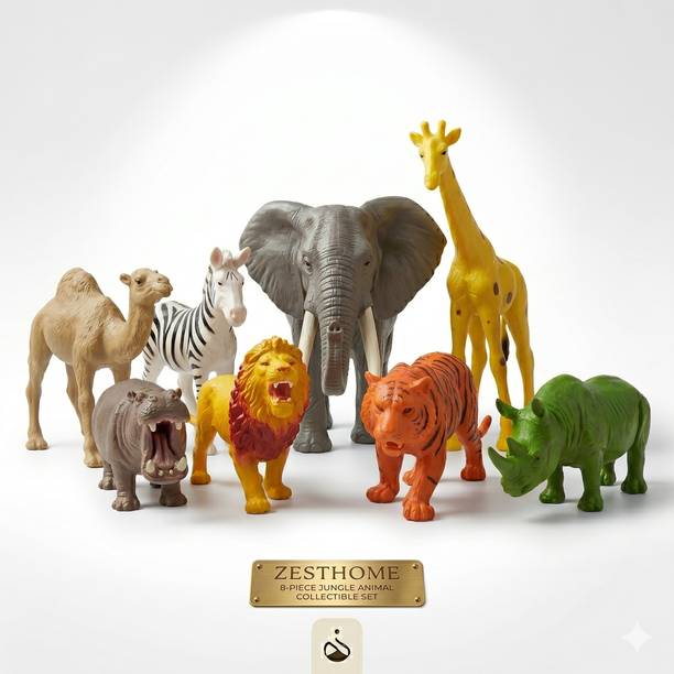 ZESTHOME Big Wild Animal Toys for kids – 8Pcs Big Size Realistic Wild Animal Figures