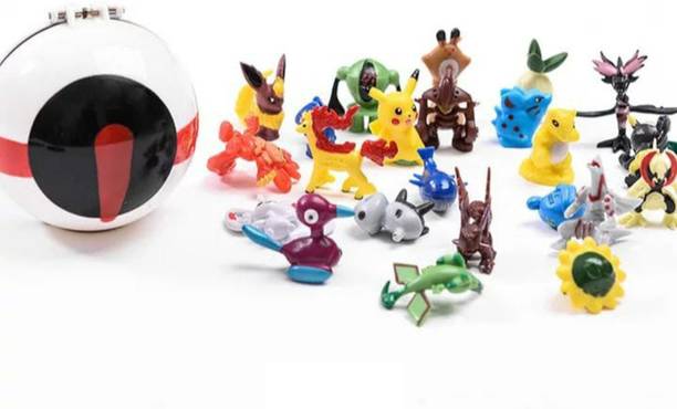 FOZZO-SK New Pokemon 24 Tiny Toys Figures with One Random Color Poke Ball Combo Pack
