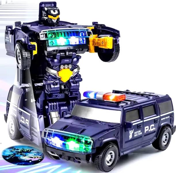KIDOLOGY Rechargeable Electric Toy Car 360° Rotating Transforming Car Robot Kids Gifts
