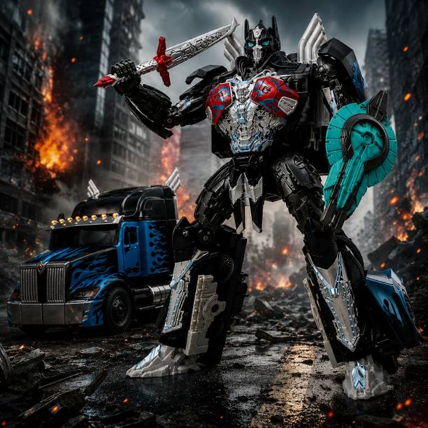 Metaformation 2 in 1 Manual Transforming Robot Truck Toy Action Figure with Sword for Kids