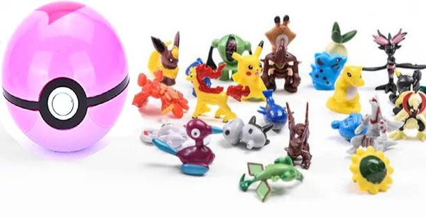 Delite New Pokemon Combo Pack Random 24 Mini PVC Toy Figures with One Poke Ball