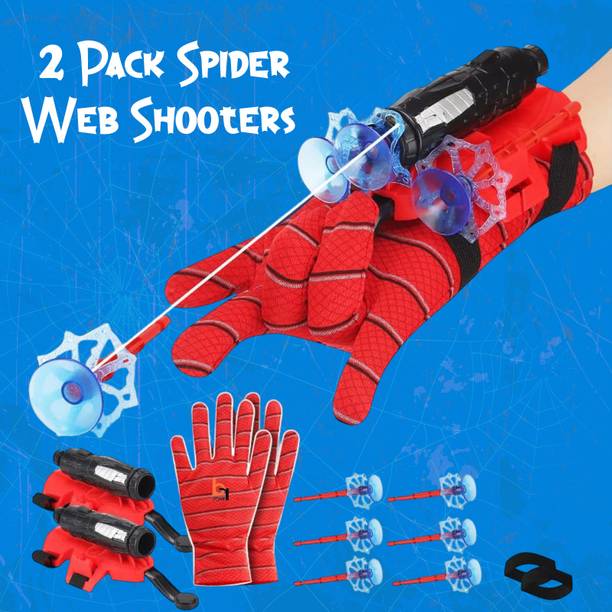 Sakuya Spider Hero Web Launcher Glove Set with Dart-Shooting Toy for Kids- Pack of 2