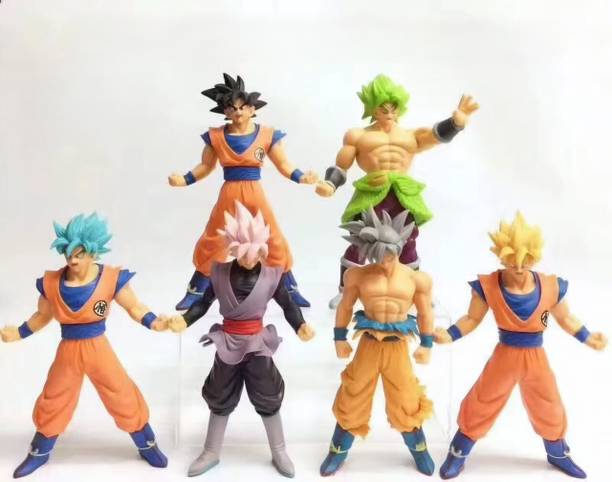 AniVerseX Set of 6 Goku Super Saiyan Broly Goku Black Zamasu Action Figure 16CM
