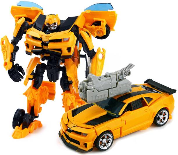 TOYRENTTO 2‑in‑1 Yellow Transforming Robot Car Toy – Superhero Bumblebee Bot for Kids 6+