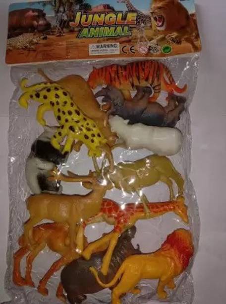 manish 12 midiam Size Basic Wild Zoo Animals Figurines, Made of Jungle Animals T