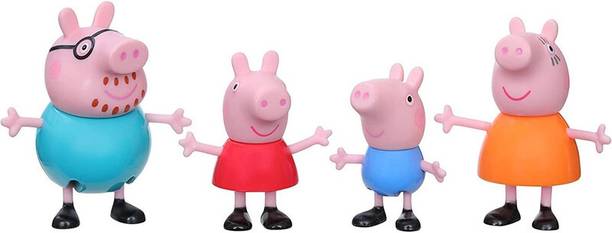 Myhoodwink Cute Cartoon Animated Figures Peppa Pig Family Set Toys (4 Pcs)