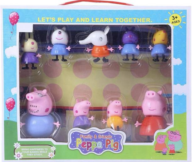 Jayaansh Traders Pig Family Set Of 9 pcs Best Toy For Kids