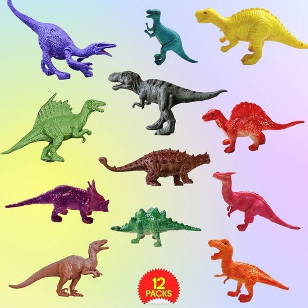 KavyaTanishq 12 pcs prehistoric dinosaur toys for kids - jurassic world dinosaurs