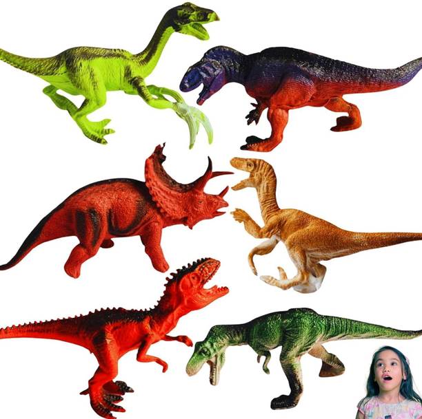 NAVRANGI Jurassic World Dinosaur Animal Toys for Kids 6PCs Big Size Dino Animal Toys