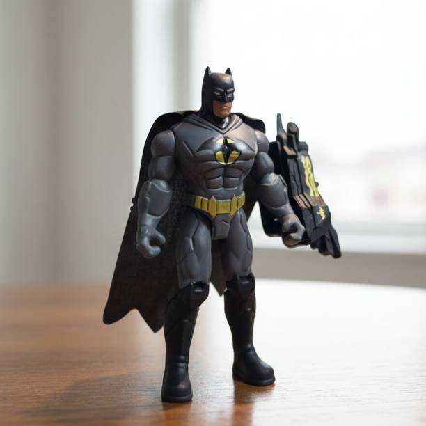 GKNEX Batman-Style Superhero Action Figure | Collectible Toy with Cape & Weapon