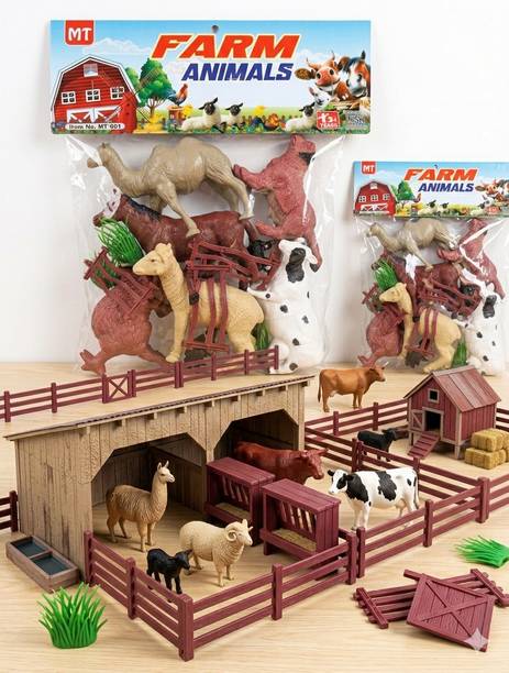 GOOLGETS 06 Farm Animal Set for Kids – Educational Plastic Farm Animals Toy Pack