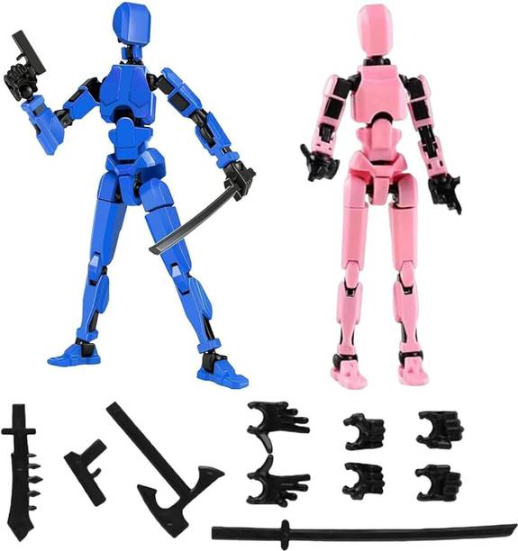 Onngeo 2 Pcs Action Figure Dummy 13 Action Figure Toys Polyarticular Movable Titan 13