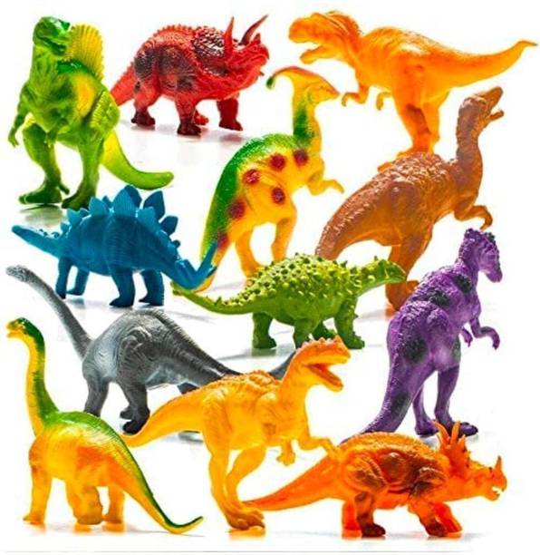 ZESTHOME Latest 12 Piece Cartoon Dinosaur Animal Toy Playset for Kids