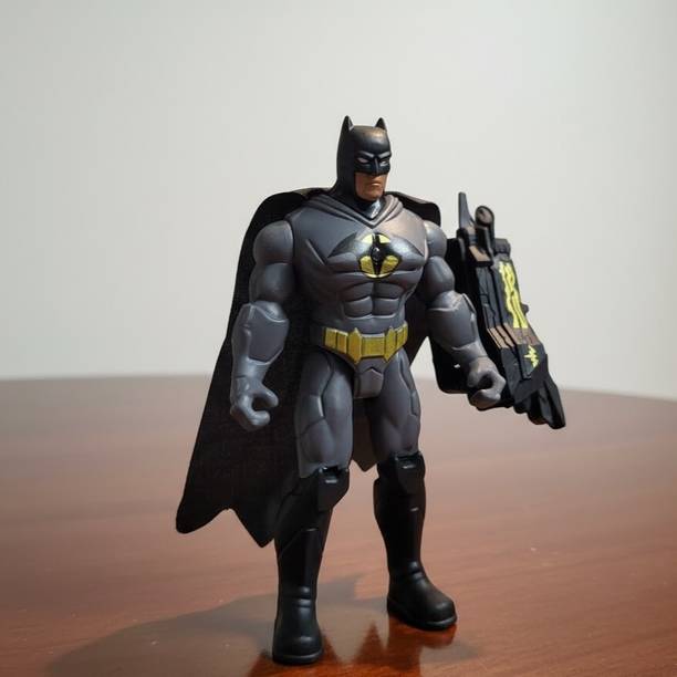 GKNEX Batman Style Superhero Action Figure with Cape & Weapon | Collectible Toy
