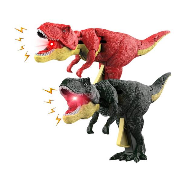 Toybot T-Rex Dinosaur, Biting Roaring Interactive, Play with 2 Dino's (Green & Red)