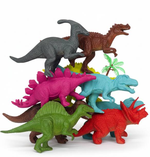 ZESTHOME Dinosaur Toys for Kids - Colorful, High-Quality PVC Dinosaur Toy Set 6 Pcs